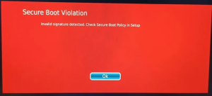 盒子开机提示Secure Boot Violation